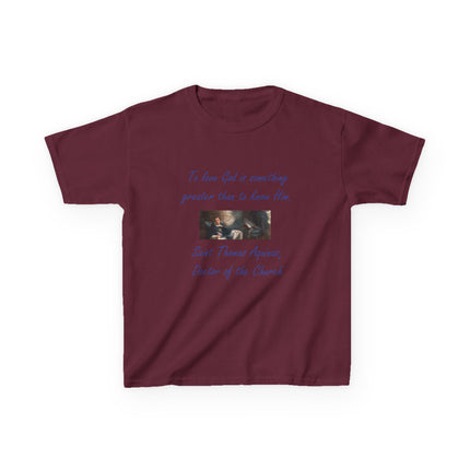 Kids Faith Tee – Saint Thomas Aquinas Quote – Heavy Cotton
