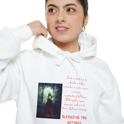 Witch Healer Hoodie — "Blessed Be the Witches" Meditative Witch Prayer Design
