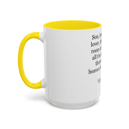 Victor Hugo Quote Coffee Mug — 'Son, brother, father, lover, friend' Accent Mug