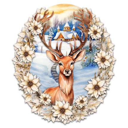 Majestic Forest Deer Holiday Door Decor by G. Debrekht - Christmas Decor - 8611065H-4