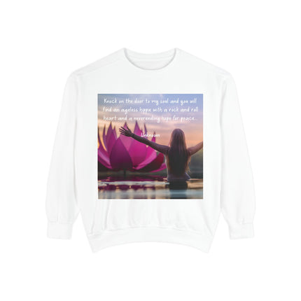 Inspirational Yoga Sweatshirt - 'Knock on the Door to My Soul'