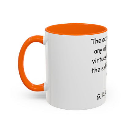 Defend Virtue Mug – 11oz Accent Ceramic | G.K. Chesterton Quote