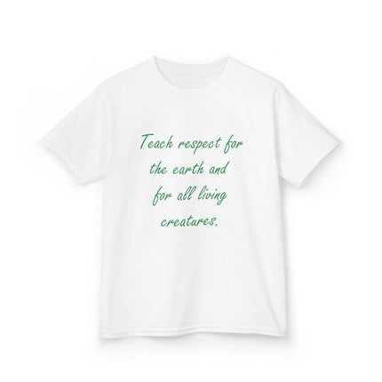 Kids Eco-Friendly Cotton Tee - 'Teach Respect for the Earth'