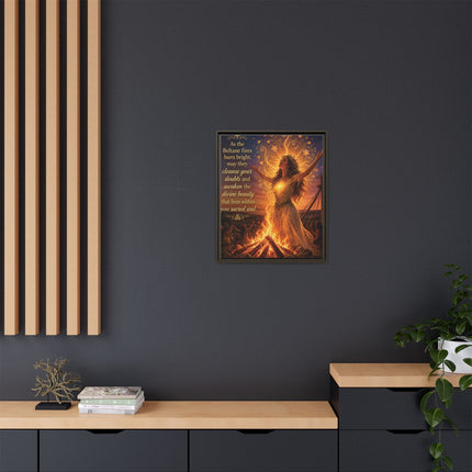 Beltane Fire Framed Canvas Print — Inspirational Pagan Wall Art