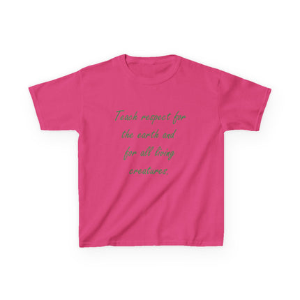 Kids Eco-Friendly Cotton Tee - 'Teach Respect for the Earth'
