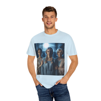 Mystical Sisterhood Tee – Garment-Dyed Shirt of Triple Goddess