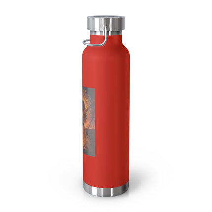 22oz Copper Vacuum Insulated Bottle — Fiery Beltanel Artwork, Inspirational Quote