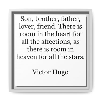 Victor Hugo Quote Wall Art - Framed Matte Canvas Tribute for Son, Brother, Father