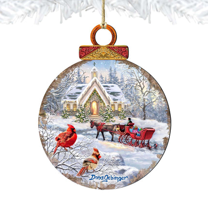 Sleigh Ride Wooden Ornaments by Gelsinger - Christmas Decor - 8021129-DG-4