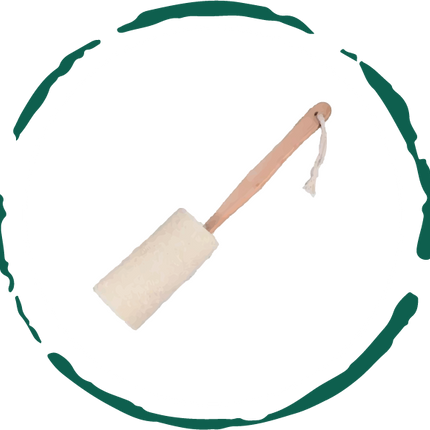 Natural Loofah Bath Brush w/Long Handle.-0
