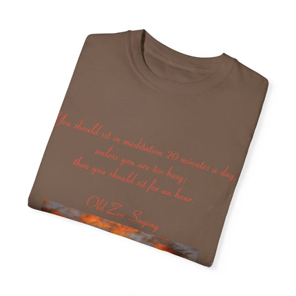 Meditation Quote Tee – Unisex Garment-Dyed Shirt for Mindfulness