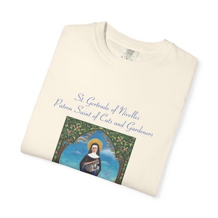 Unisex Crazy Cat Lady T-Shirt - Saint Gertrude of Nivelles Design