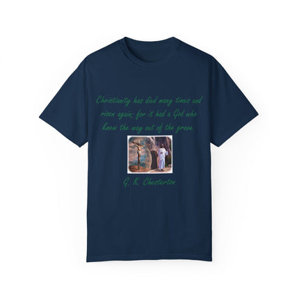Chesterton Quote T-Shirt – Resurrection Design – Unisex Tee