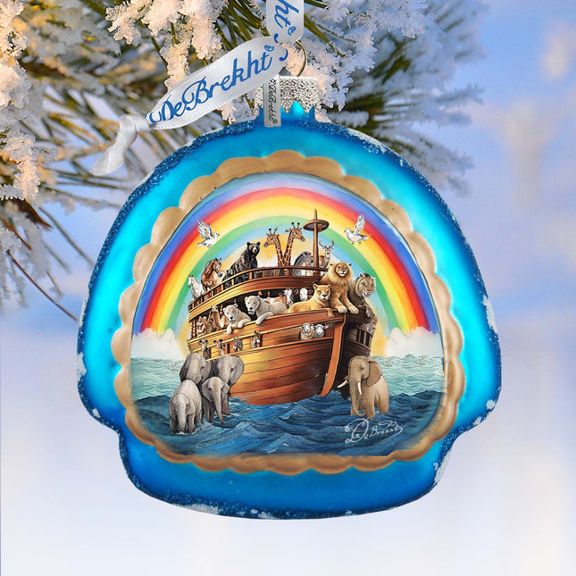 Noah's Arch Rainbow Glass Ornament by G. Debrekht - Christmas Decor - 756-022-0