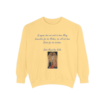 Saint Kolbe Marian Sweatshirt – Unisex Garment-Dyed Faith Wear