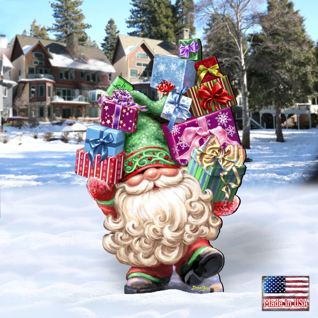 Gift Giver Gnome Dwarf Holiday Outdoor Decor by D. Gelsinger - Christmas Decor - 8461054F-DG-0