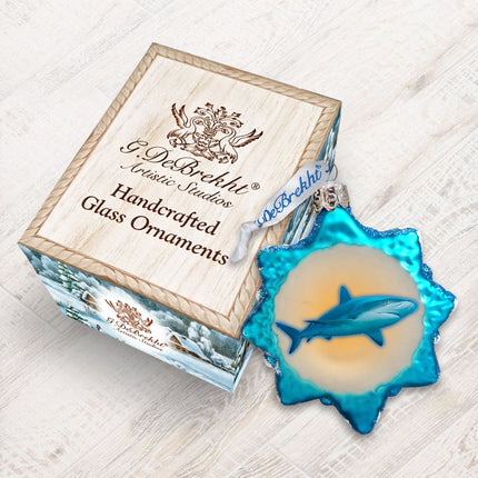 Shark Mercury Glass Ornament by G. DeBrekht - Coastal Holiday Decor - 776287-2