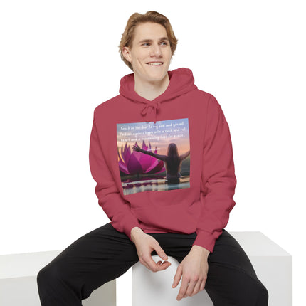 Hoodie — "Knock on the Door to My Soul" Lotus Woman Peace & Rock 'n' Roll Quote