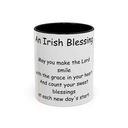 Irish Blessing Accent Mug | 11oz Ceramic Cup for Daily Motivation