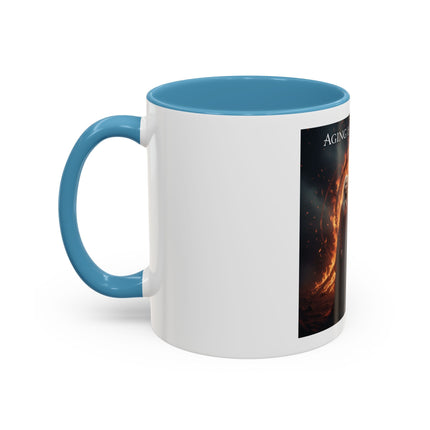 Aging Is Sacred Fire Coffee Mug — Fantasy Elder Couple Accent Mug (11/15oz)