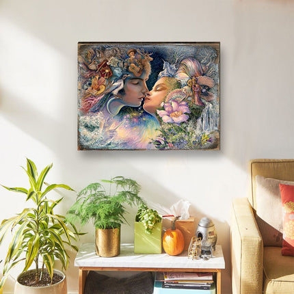Prelude to a Kiss Fantasy Wooden Wall Art by Josephine Wall - Fantasy Decor - 852150-JW-3