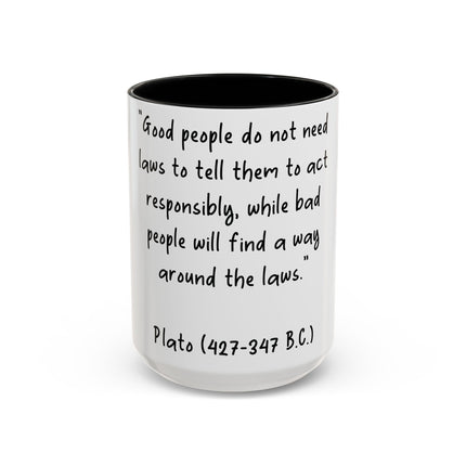 Plato Quote Mug – 15oz Accent Ceramic Cup for Thoughtful Minds