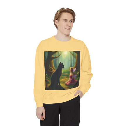 Fairy Princess & Black Cat Forest Sweatshirt