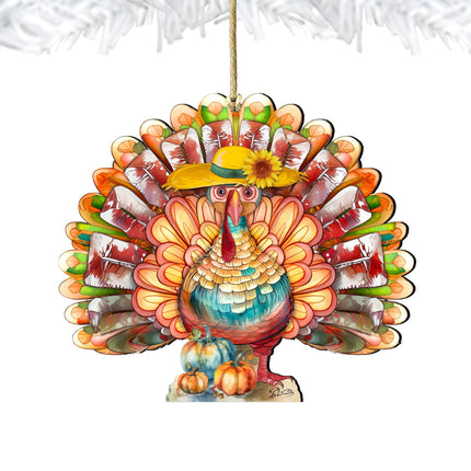 Thanksgiving Turkey Wooden Ornaments by G. DeBrekht Thanksgiving Decor - 8611055-3
