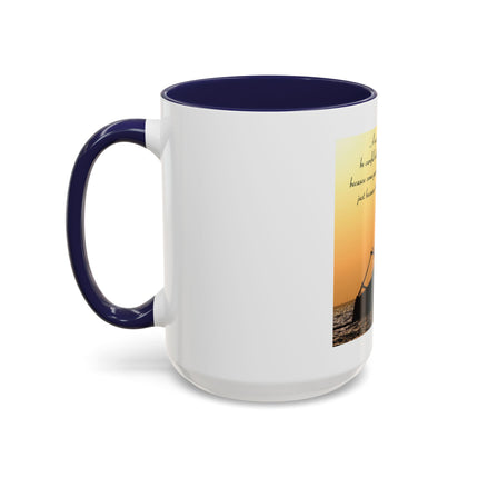 Shipwreck Sunset Coffee Mug — "Be Careful Who You Let On Your Ship" Inspirational Accent Mug