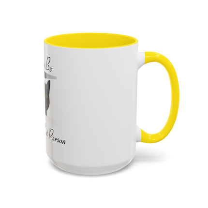 Proud to Be a Crazy Cat Person Accent Coffee Mug – Black Cat Lover Gift (11/15oz)