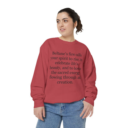 Beltane Quote Sweatshirt – "Beltane’s fire calls your spirit to rise"