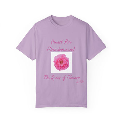 Damask Rose Unisex T-shirt - The Queen of Flowers Design