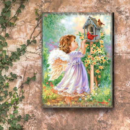 Angels Are Near Wooden Wall Art by D. Gelsinger - Nativity Holiday Decor - 95678B-DG-1
