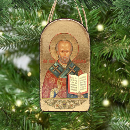 Saint Nicholas Religious Orthodox Sacred Icon Ornament - Inspirational Icon Decor - 87021-2