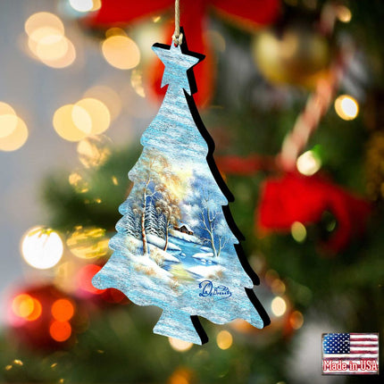 Winter Tree Wooden Ornaments by G. DeBrekht - Christmas Decor - 8198812-2