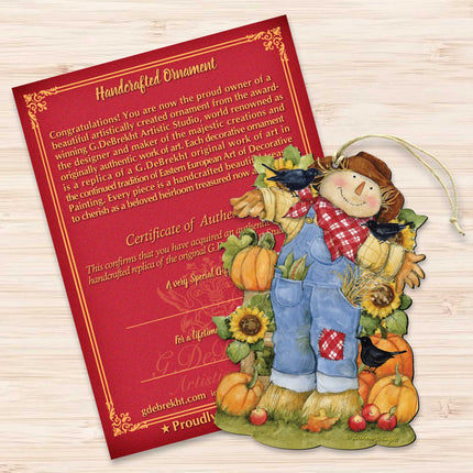 Fall Decoration Harvest Scarecrow - Scarecrow Ornament Handmade Gift for Autumn Adornment - Wooden Ornament by Susan Winget 8471211-SW-3
