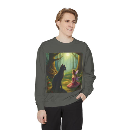 Fairy Princess & Black Cat Forest Sweatshirt