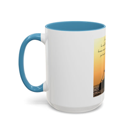 Shipwreck Sunset Coffee Mug — "Be Careful Who You Let On Your Ship" Inspirational Accent Mug