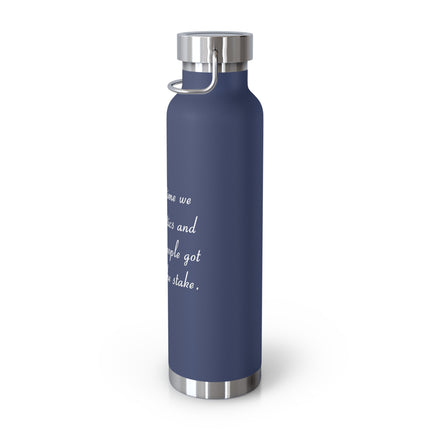 Copper Insulated Bottle – “Politics & Religion” Quote – 22oz