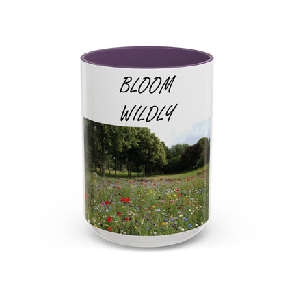 Bloom Wildly Accent Mug – 15oz Ceramic with Floral Design