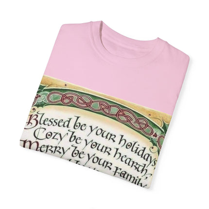 Blessed Be Your Holiday Tee – Celtic-Inspired Unisex Garment-Dyed