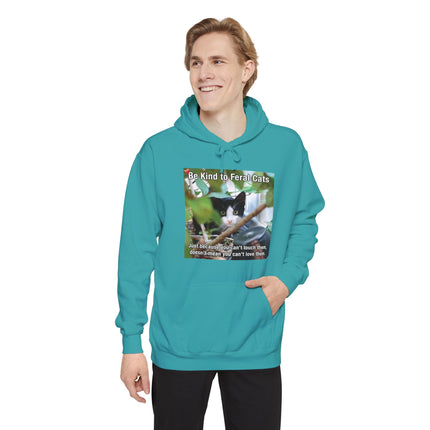 Hoodie — "Be Kind to Feral Cats" Rescue Cat Graphic Hoodie