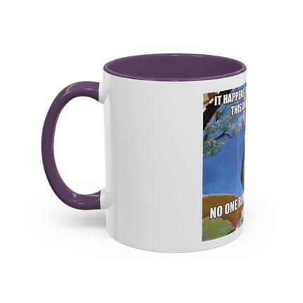 Saint with Cats Coffee Mug – "No One Remembers Me and My Cats" Accent Mug