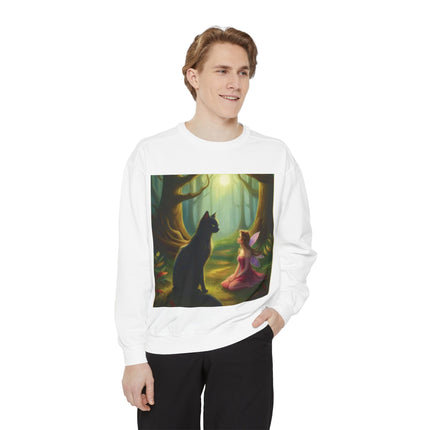 Fairy Princess & Black Cat Forest Sweatshirt