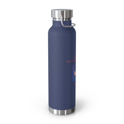 22oz Copper Vacuum Bottle — Patriotic Flag Insulated Water Flask