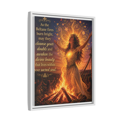 Beltane Fire Framed Canvas Print — Inspirational Pagan Wall Art