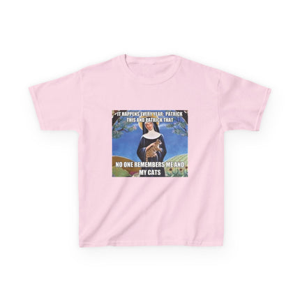 Funny Kids Cat Meme Tee – ‘No One Remembers Me and My Cats’