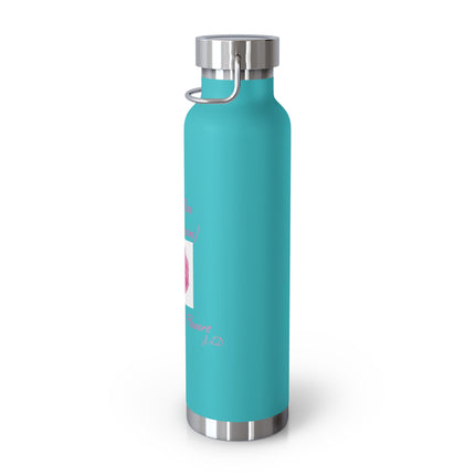 22oz Floral Insulated Water Bottle – Pink Rose “Queen of Flowers” Design