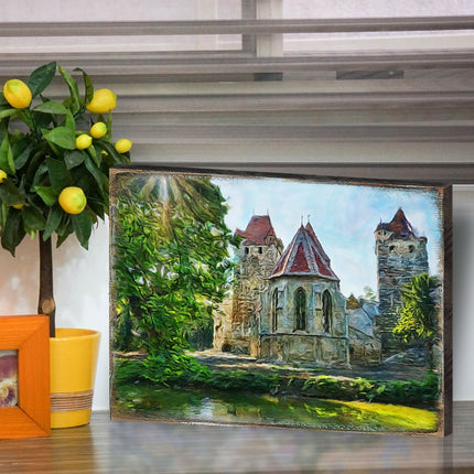 Aleeza Castle Art Wooden Wall Art by Nature Wonders - Nature Wildlife Decor - 95248B-3