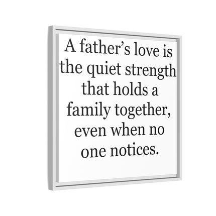 Framed Canvas Wall Art – "A Father's Love" Quote Print